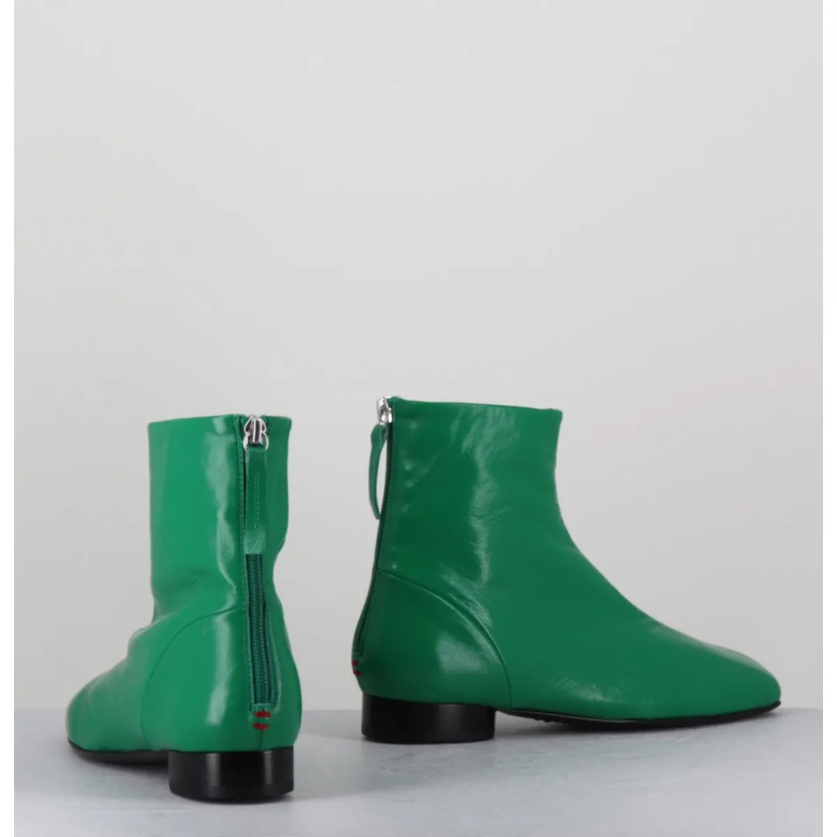 Best HALMANERA Boots plates 60s en cuir souple - PAM26 GLASE MELA VERT