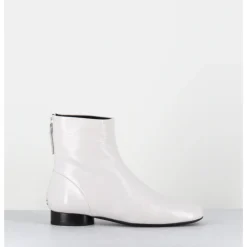 New HALMANERA Boots plates 60s en cuir vernis - PAM26 NAPLAK ICE BLANC