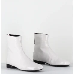 New HALMANERA Boots plates 60s en cuir vernis - PAM26 NAPLAK ICE BLANC