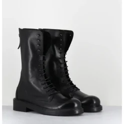 Sale GARRICE LAB Boots rangers à lacet en cuir bout rond - HANOU DAVIS NERO NOIR