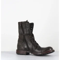 Hot MOMA Boots rangers à lacets en cuir lavé kaki - 71302 CUSNA TRAFFORD