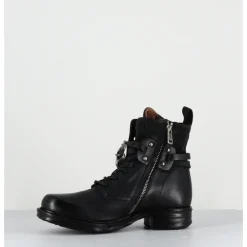 Online A.S.98 Boots rangers à lacets en cuir sangle à boucle - A50211 NERO NOIR