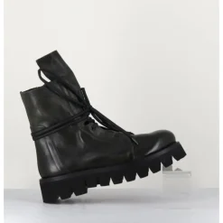 GARRICE LAB Boots rangers en cuir vert - SMILE08 BOTTLE