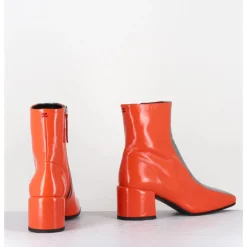 Clearance HALMANERA Boots 70s cuir & métal argent - CECIL13 NESPOLA SILVER ORANGE