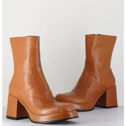 Best GARRICE LAB Boots 70s en cuir beige - ARCHI CUOIO CAMEL