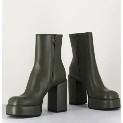 Online GARRICE LAB Boots 70s en cuir khaki - AIKO NAPPA OBEROY VERT