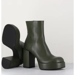 Online GARRICE LAB Boots 70s en cuir khaki - AIKO NAPPA OBEROY VERT