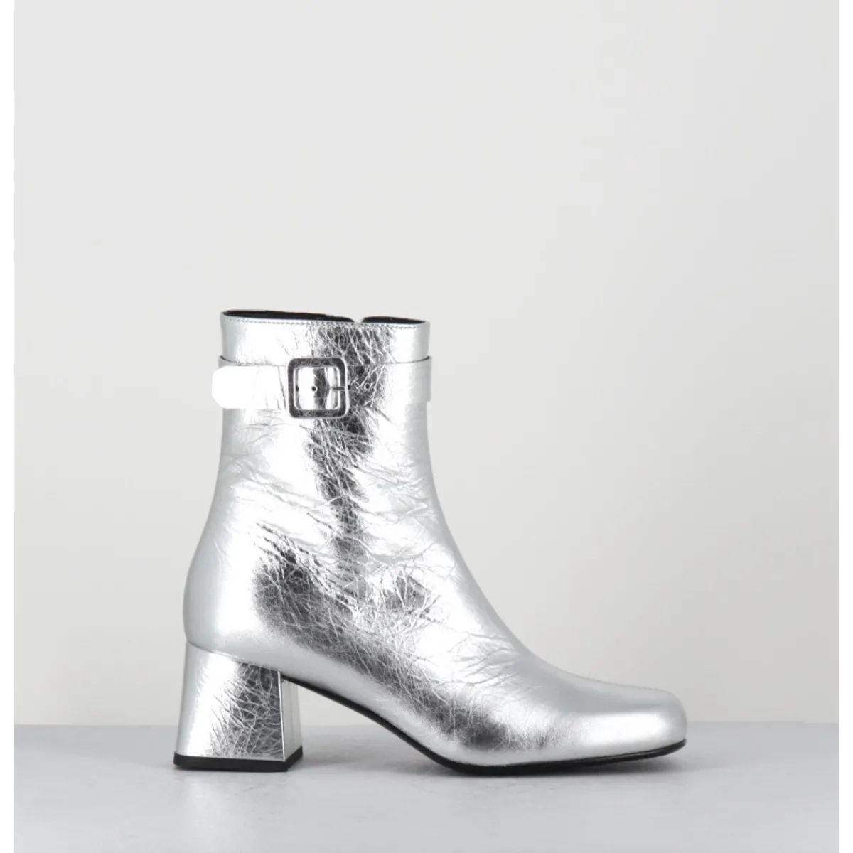 Discount ROTTA Boots 60s en cuir métallisé - XERT SCRATCH SILVER ARGENT