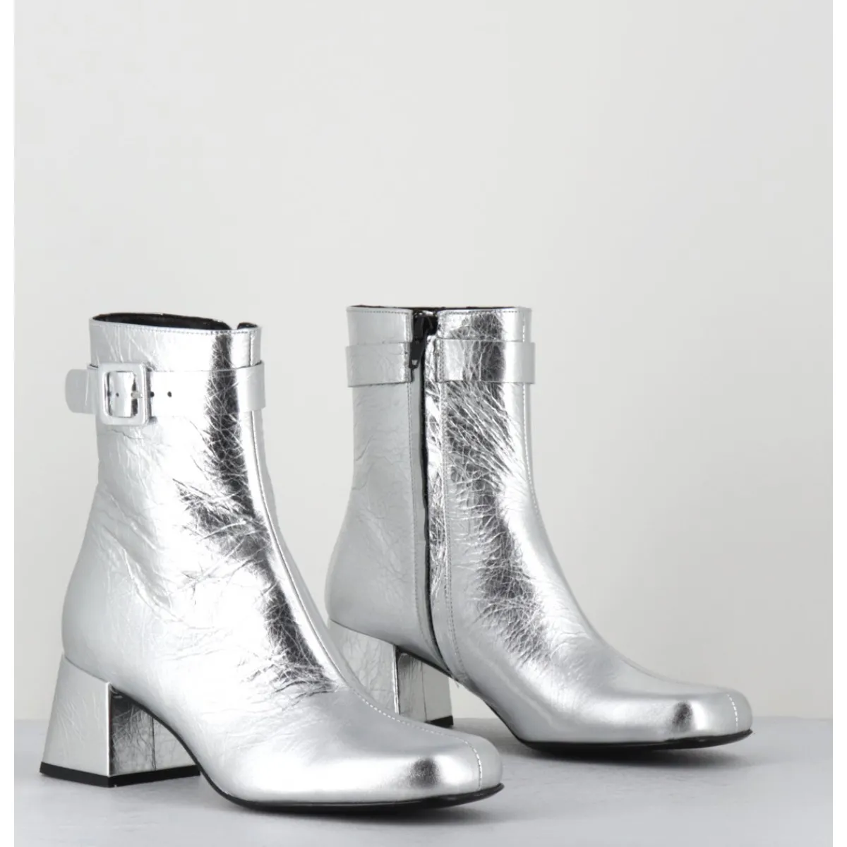 Discount ROTTA Boots 60s en cuir métallisé - XERT SCRATCH SILVER ARGENT