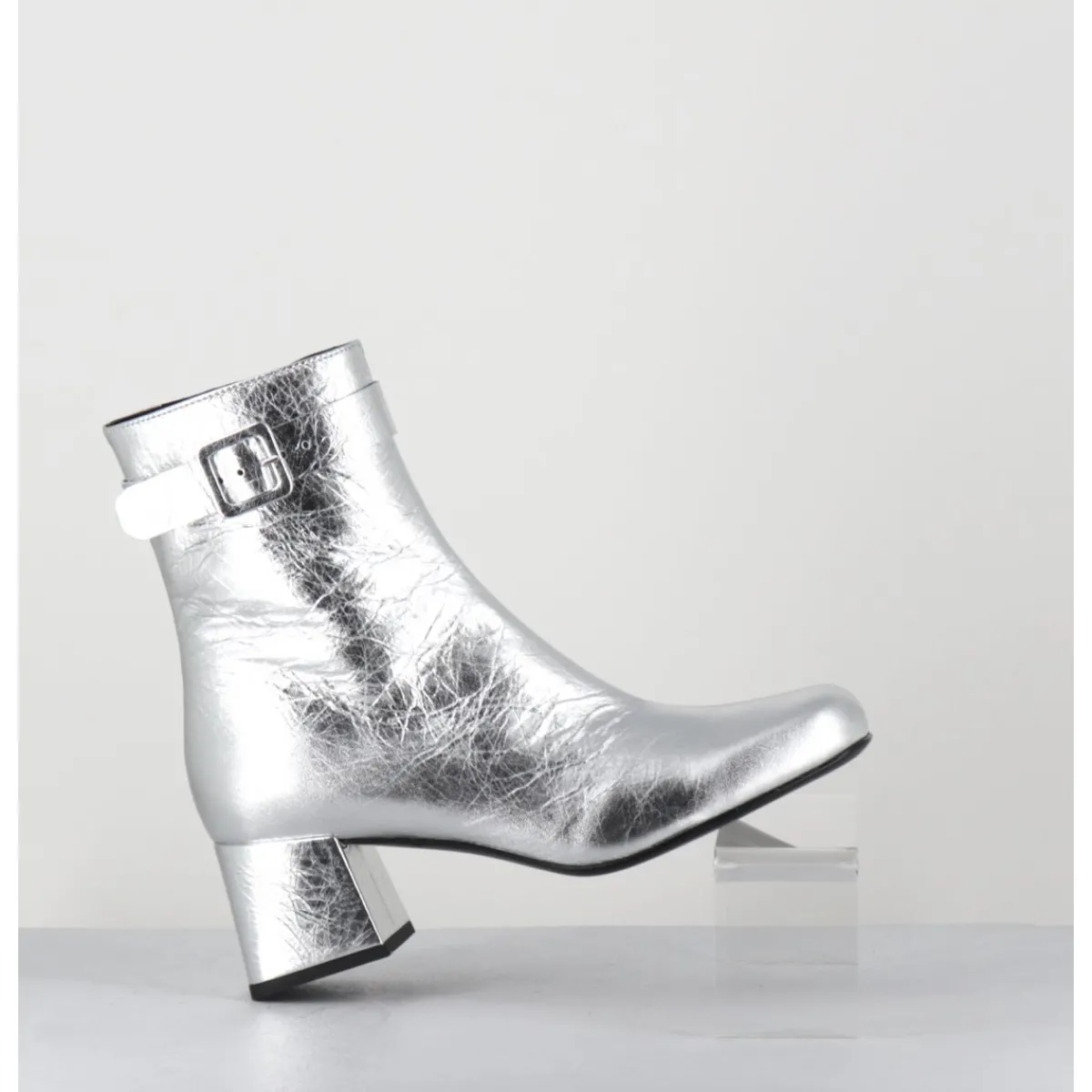 Discount ROTTA Boots 60s en cuir métallisé - XERT SCRATCH SILVER ARGENT
