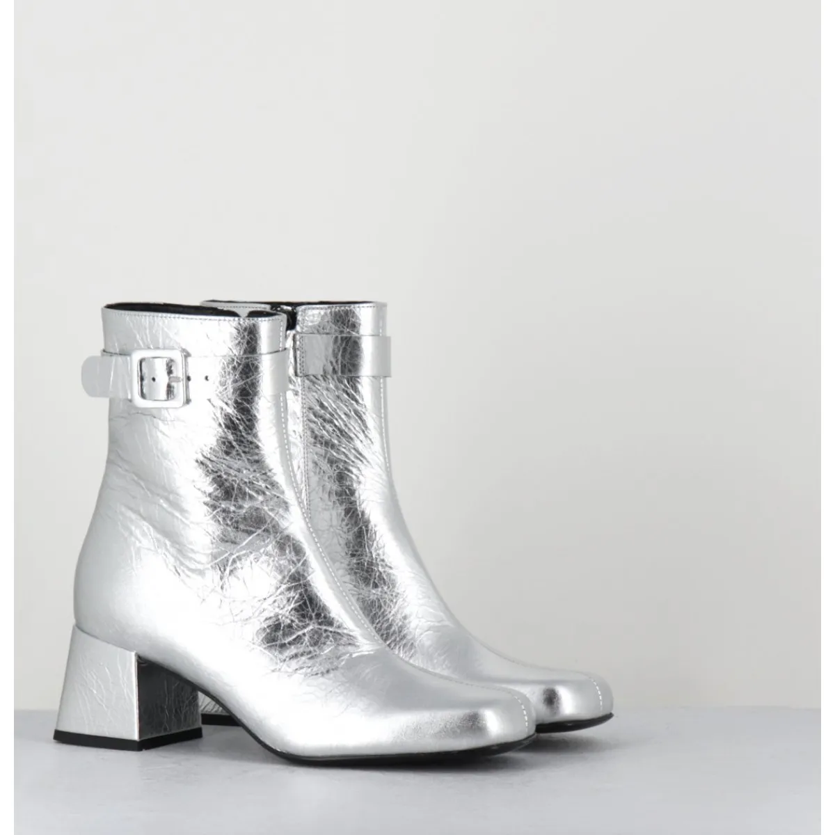 Discount ROTTA Boots 60s en cuir métallisé - XERT SCRATCH SILVER ARGENT