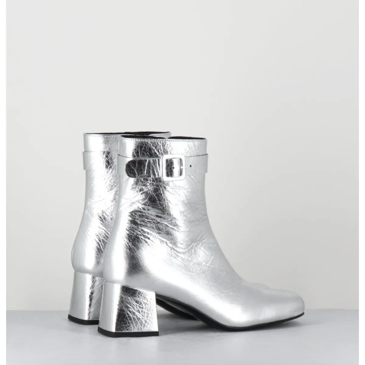 Discount ROTTA Boots 60s en cuir métallisé - XERT SCRATCH SILVER ARGENT