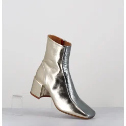 Best HALMANERA Boots 70s en cuir métallisé or & argent - CECIL13 METAL PLATINO DORE