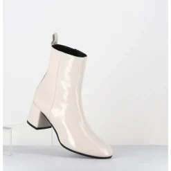 Sale GARRICE LAB Boots 60s en cuir souple crème - SAMUI3 VERLUX MILK