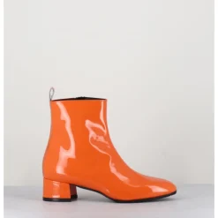 Outlet GARRICE LAB Boots 60s en cuir vernis - JANE VERNICE ORANGE