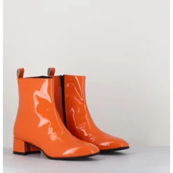 Outlet GARRICE LAB Boots 60s en cuir vernis - JANE VERNICE ORANGE