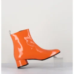 Outlet GARRICE LAB Boots 60s en cuir vernis - JANE VERNICE ORANGE