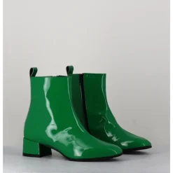 New GARRICE LAB Boots 60s en cuir vernis - JANE VERNICE VERDE VERT