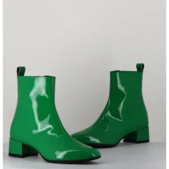 New GARRICE LAB Boots 60s en cuir vernis - JANE VERNICE VERDE VERT