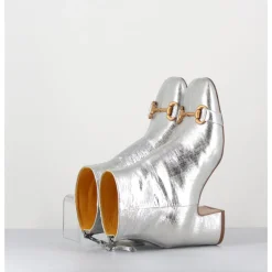 Best MARA BINI Boots 70s petit talon en cuir vieilli - Q199 VINTAGE SILVER ARGENT