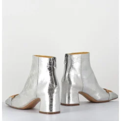 Best MARA BINI Boots 70s petit talon en cuir vieilli - Q199 VINTAGE SILVER ARGENT