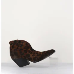 New ELENA IACHI Boots santiags courtes en daim - E2004L LEOPARD