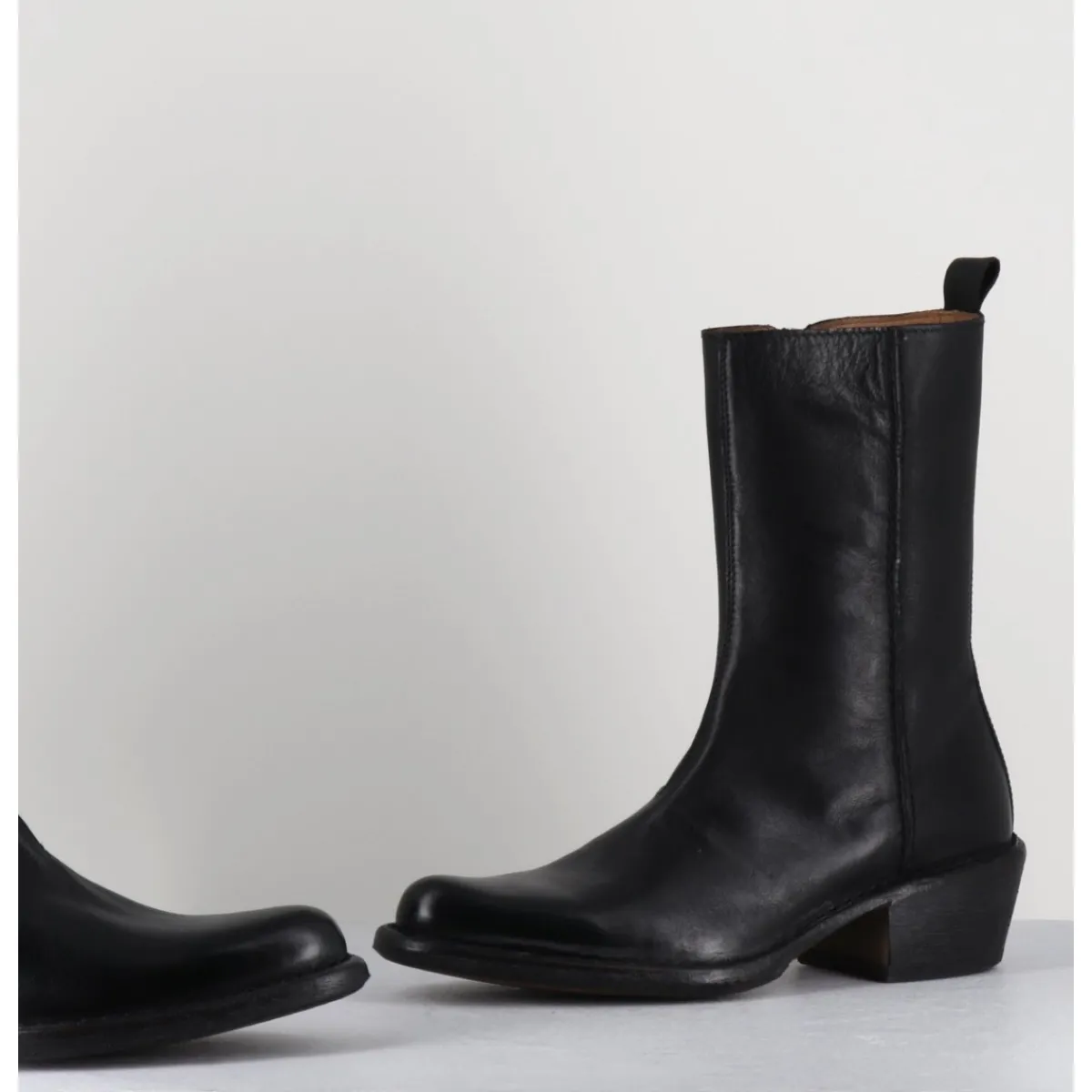 MOMA Boots santiags en cuir - 1CS425 CUSNA NERO NOIR