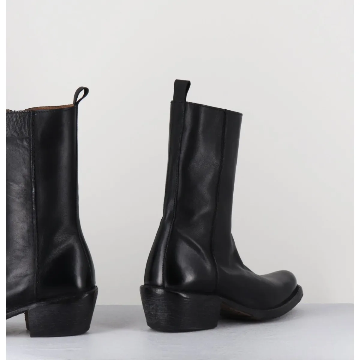 MOMA Boots santiags en cuir - 1CS425 CUSNA NERO NOIR