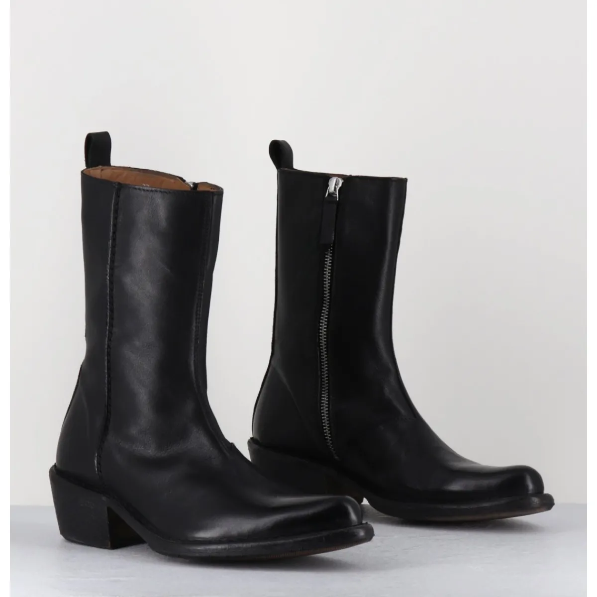 MOMA Boots santiags en cuir - 1CS425 CUSNA NERO NOIR