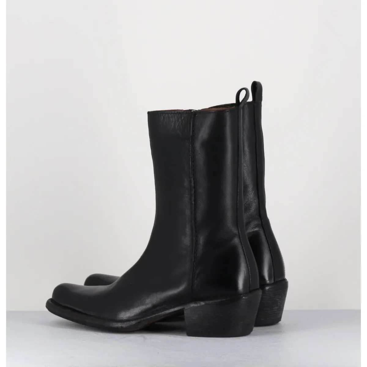 MOMA Boots santiags en cuir - 1CS425 CUSNA NERO NOIR