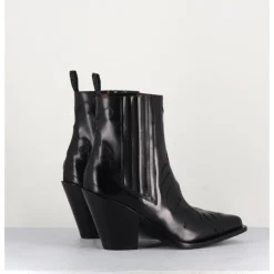 Best SARTORE Boots Santiags en cuir flammes & élastique à talon haut - SR3921 NERO NOIR