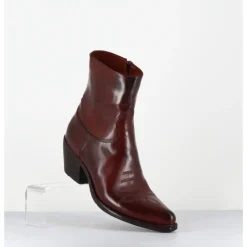 New LEMARGO Boots santiags en cuir brossé - GU02C DIVER COOPER ROUGE