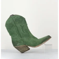 Sale ELENA IACHI Boots santiags en daim - E2016 TEXAN GREEN VERT