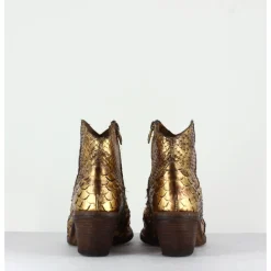 Best FAUZIAN JEUNESSE Boots santiags en python doré - 3662C PITONE ORO DORE