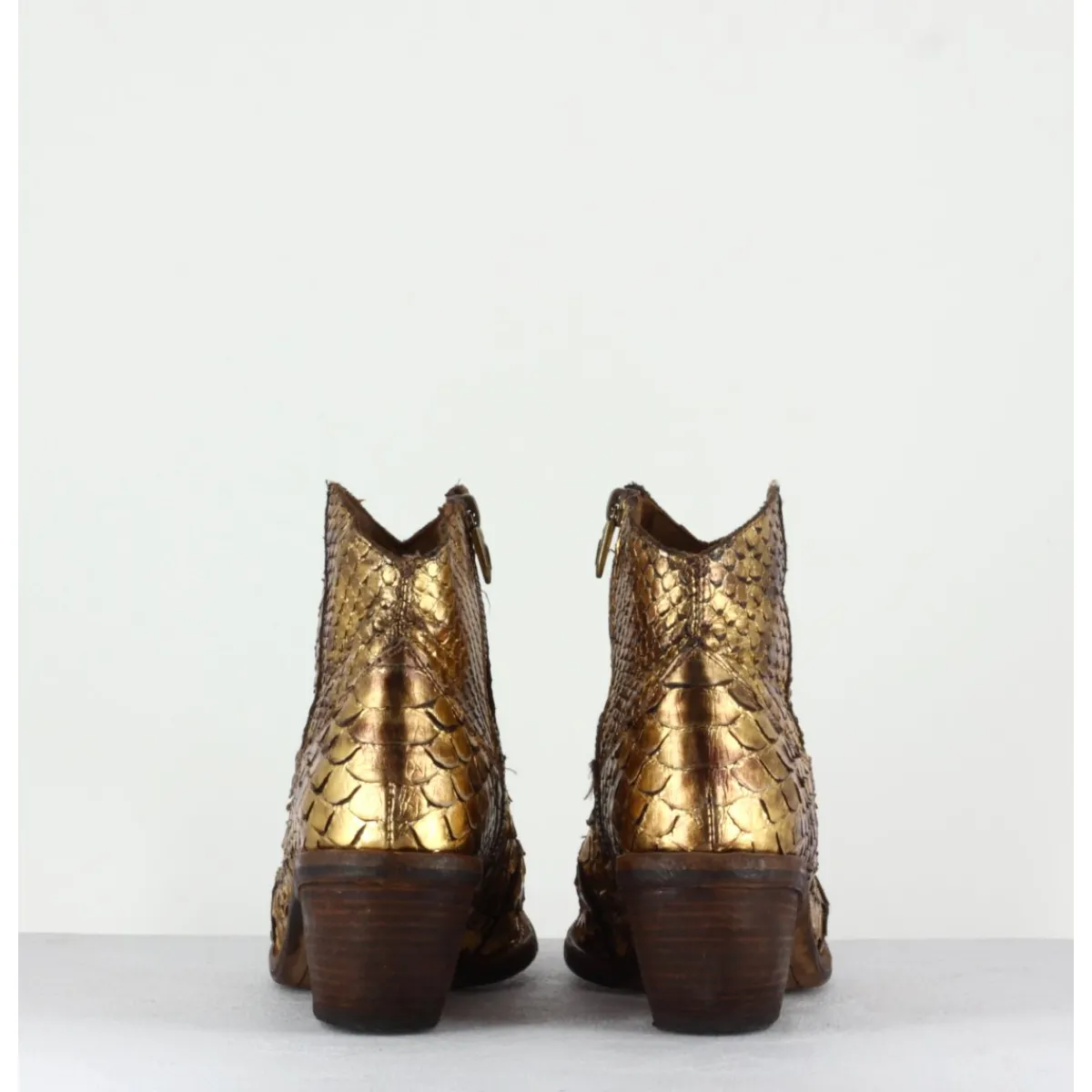 Best FAUZIAN JEUNESSE Boots santiags en python doré - 3662C PITONE ORO DORE