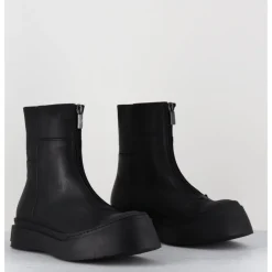 Outlet LOFINA Boots semelle exagérée en cuir à zip - 4163 GAS NERO NOIR