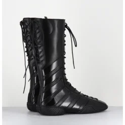 Best MIISTA Boots sneakers à lacets en cuir bi-matière - IMOGEN BLACK LACE NOIR