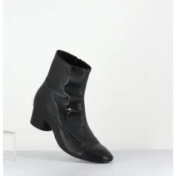 Best GARRICE LAB Boots souples en cuir & volant - TWIST FAR WEST NERO NOIR