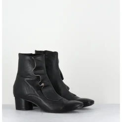 Best GARRICE LAB Boots souples en cuir & volant - TWIST FAR WEST NERO NOIR