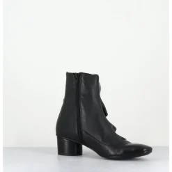 Best GARRICE LAB Boots souples en cuir & volant - TWIST FAR WEST NERO NOIR