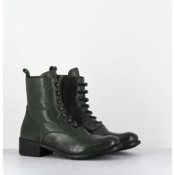 Online OFFICINE CREATIVE Boots souples en cuir à boutons - LISON CAOU036 VERDE VERT