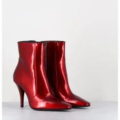 Discount GARRICE LAB Boots talon haut en cuir vernis glossy - MECHA2 GALASSIA ROSSO ROUGE