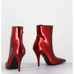 Discount GARRICE LAB Boots talon haut en cuir vernis glossy - MECHA2 GALASSIA ROSSO ROUGE