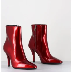Discount GARRICE LAB Boots talon haut en cuir vernis glossy - MECHA2 GALASSIA ROSSO ROUGE