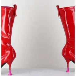 Best 3JUIN Boots talon haut en vernis stretch 90s - GILDA CRIS EROS ROUGE