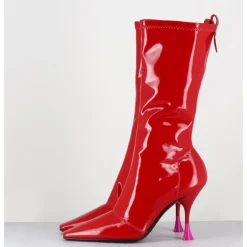 Best 3JUIN Boots talon haut en vernis stretch 90s - GILDA CRIS EROS ROUGE