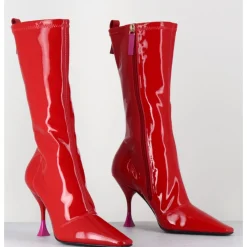 Best 3JUIN Boots talon haut en vernis stretch 90s - GILDA CRIS EROS ROUGE