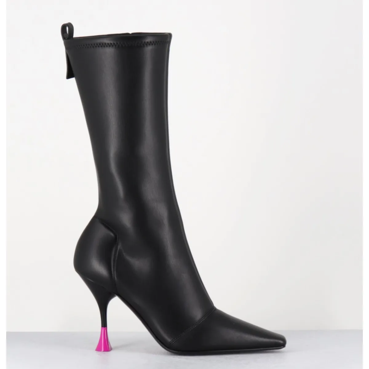3JUIN Boots talon haut stretch 90s - GILDA CRIS BLACK NOIR