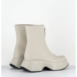Clearance VIC MATIE Boots zip central à plateforme en cuir blanc cassé - 1F2412D ELODIE DESERT