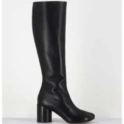 New MM6 MAISON MARGIELA Bottes anatomiques surpiqûre frontale en cuir - S59WW0110 T8013 NOIR